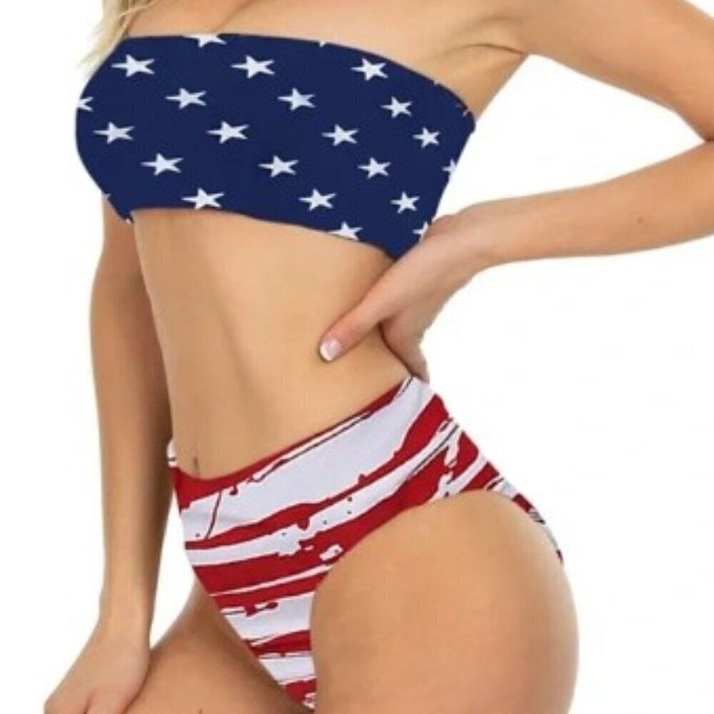 Stars & Swirls Bandeau Two Piece Strapless Bikini
